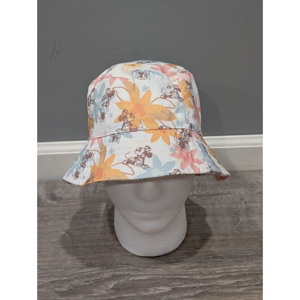 Disney Parks Minnie Mouse Floral Colorful Bucket Sun Hat Size Adult 58 cm